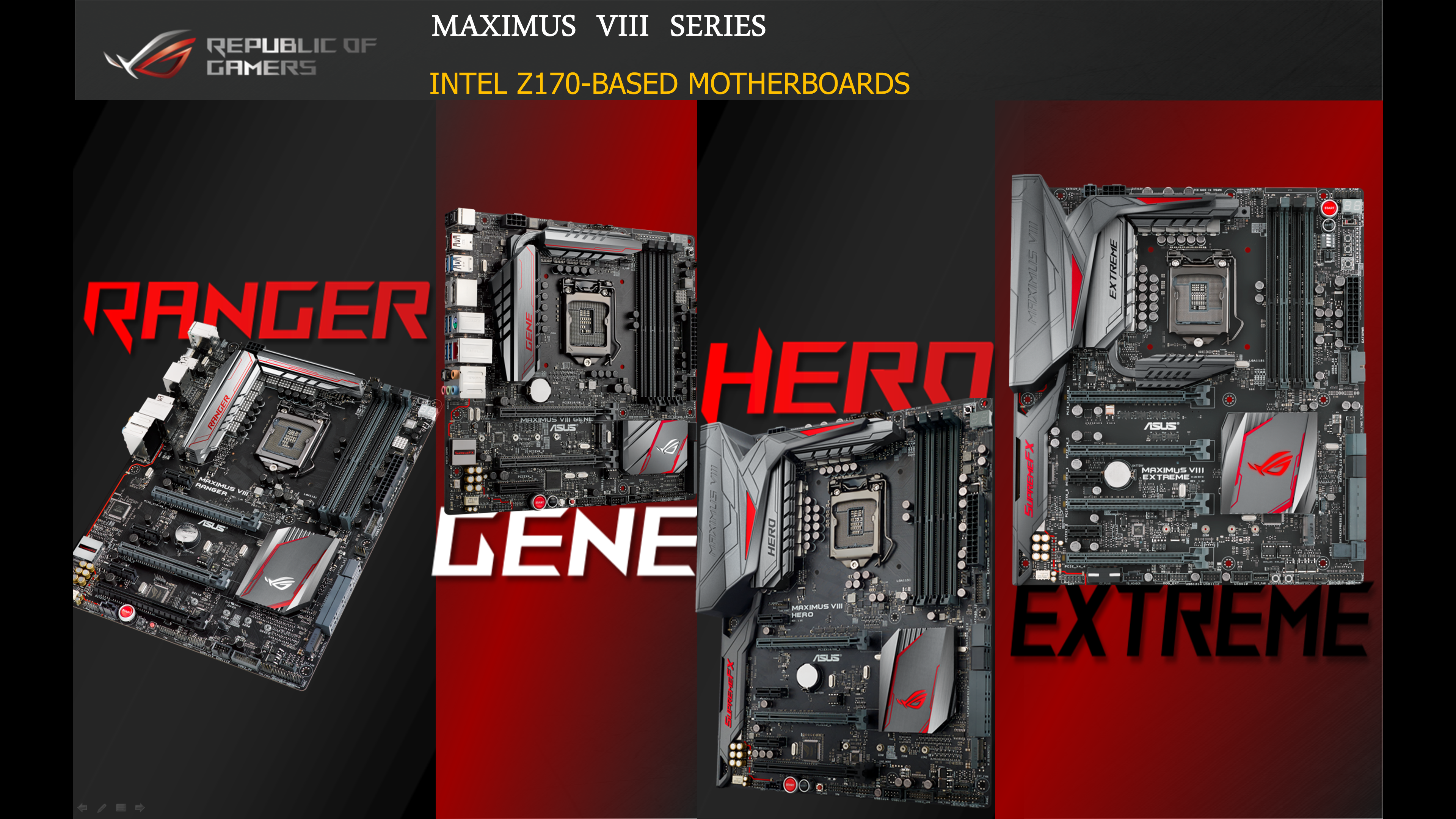 ASUS Z170 Republic of Gamers Intel Skylake Z170 Motherboards A